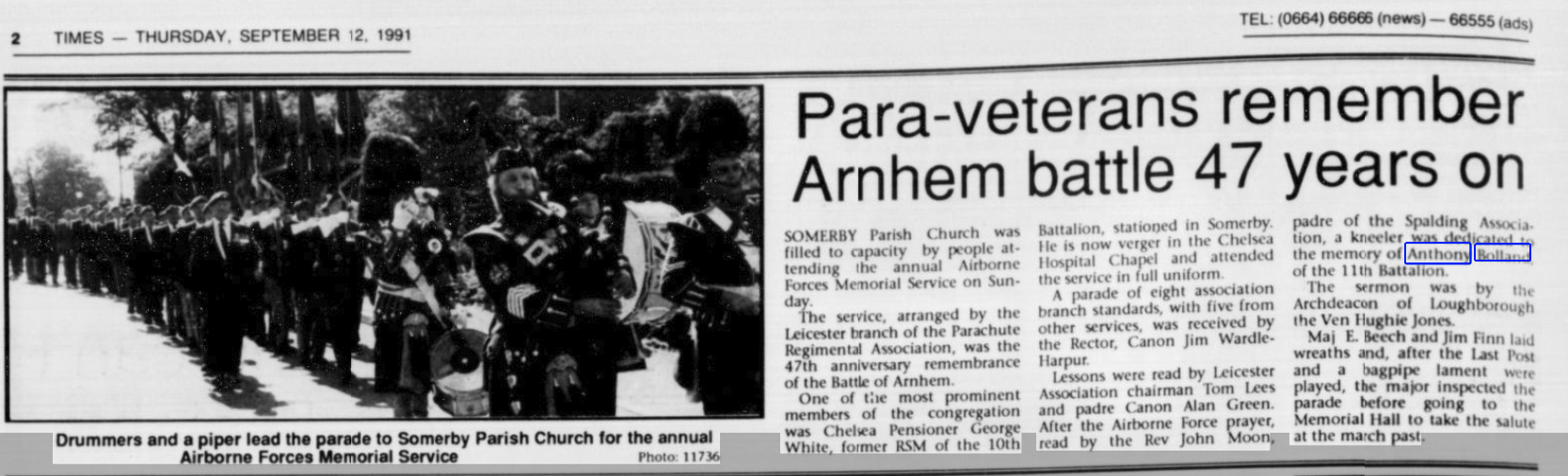 Arnhem Remembrance Somerby 1991