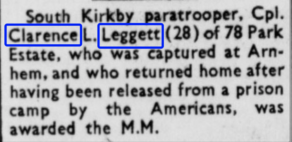 20<sup>th</sup> anniverary commemoration of Clarence's release from being Prisoner of War