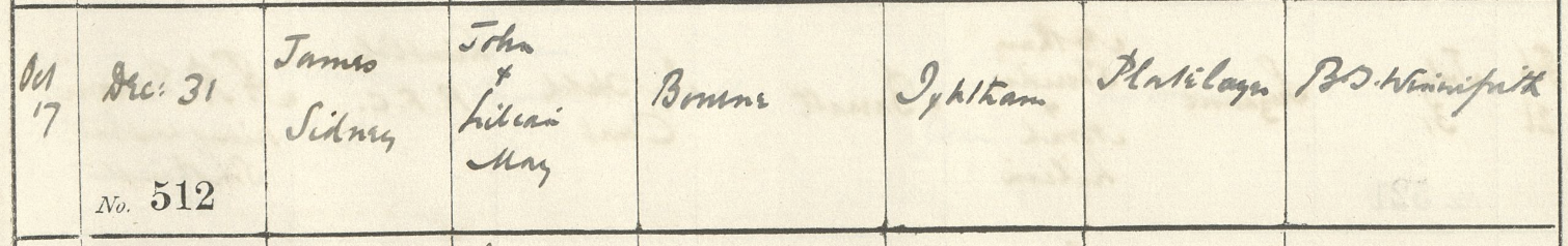 Baptism of James Sidney Bourne