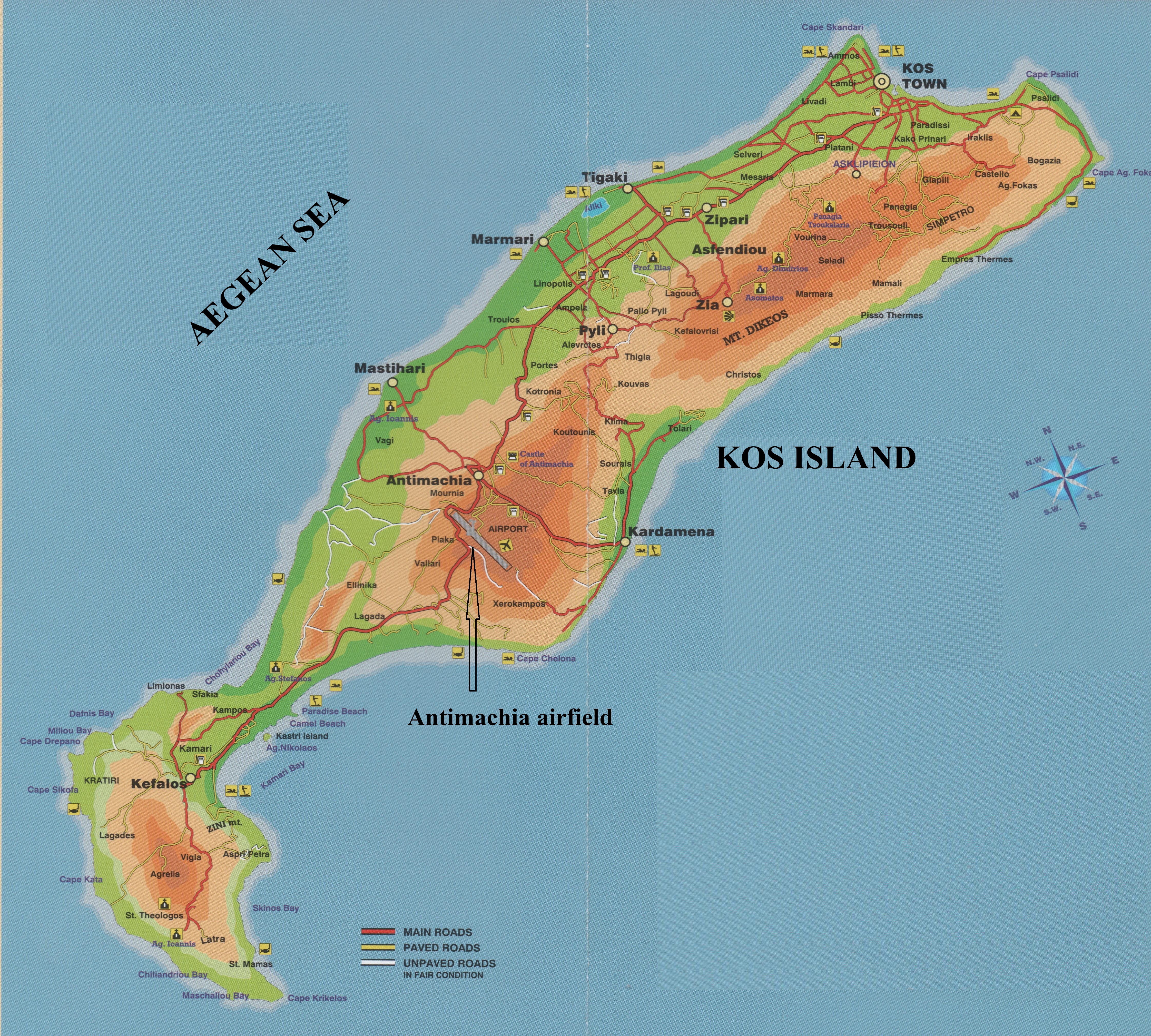 map of island of Kos